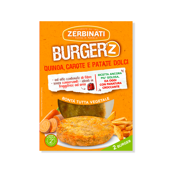 Burger’Z Quinoa, Carote e Patate Dolci – 2x80g