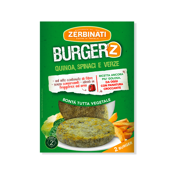 Burger’Z Quinoa, Spinaci e Verze – 2x80g