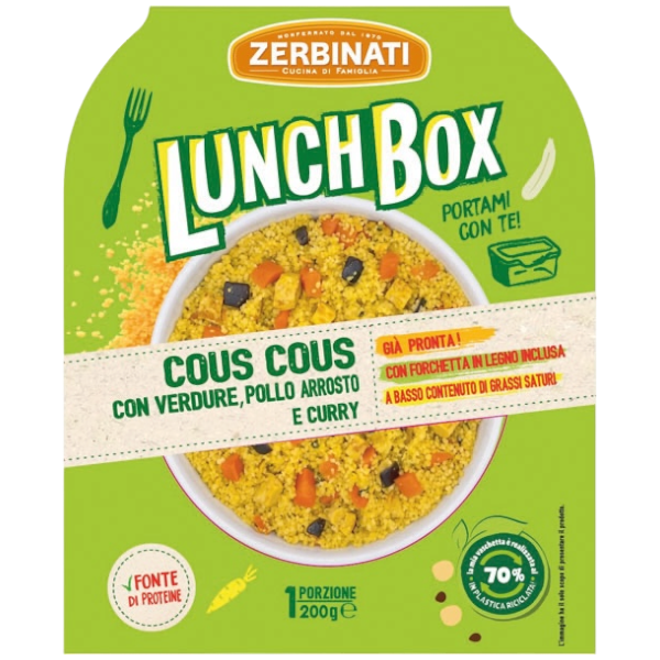 Cous Cous con Verdure, Pollo arrosto e Curry – 200g